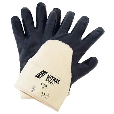 NITRAS Nitrilhandschuhe, naturfarben / blau, EN 388 (03430)