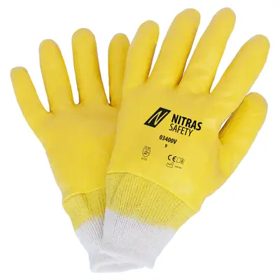 NITRAS Nitrilhandschuhe, naturfarben / gelb, EN 388 (03400V)