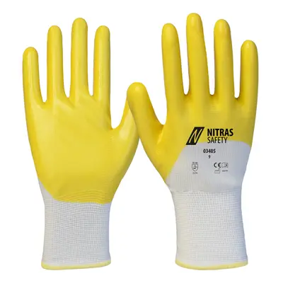 NITRAS Nitrilhandschuhe, weiß / gelb, EN 388 (03405)