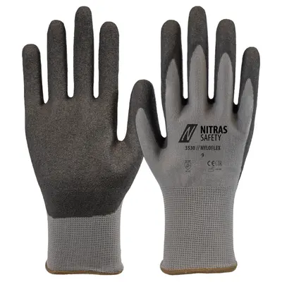 NITRAS NYLOFLEX, Montagehandschuhe, grau / schwarz, EN 388, NITRAS NOW (3530)