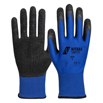 NITRAS Nylonhandschuhe, blau / schwarz, EN 388 (3521)