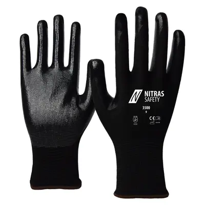 NITRAS Nylonhandschuhe, schwarz, EN 388 (3500)