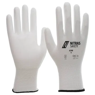 NITRAS Nylonhandschuhe, weiß, EN 388 (6200)