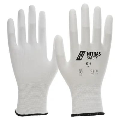 NITRAS Nylonhandschuhe m. PU-Beschichtung weiss (6210)
