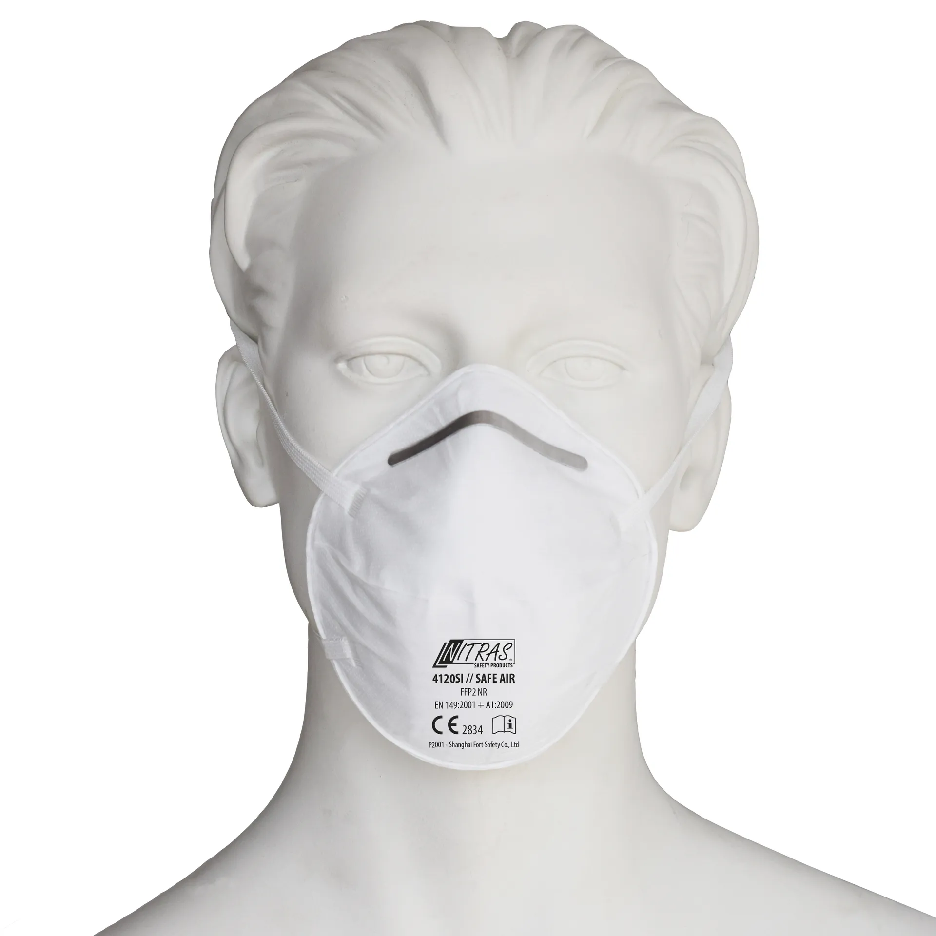NITRAS SAFE AIR, Atemschutzmaske, FFP2 NR, ohne Ventil, weiß, EN 149, Box à 20 Stück (4120SI)