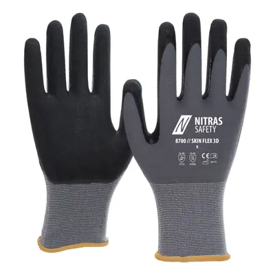 NITRAS SKIN FLEX 3D, Montagehandschuhe, grau / schwarz, EN 388, EN 407, OEKO-TEX (8700)
