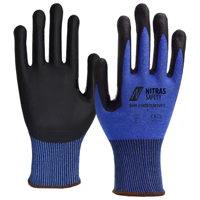 NITRAS SKIN FLEX CUT C, Schnittschutzhandschuhe, blau / schwarz, EN 388 (6640)