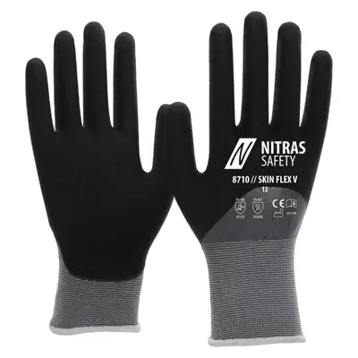 NITRAS SKIN FLEX V, Montagehandschuhe, grau / schwarz, EN 388, EN 407, OEKO-TEX (8710)