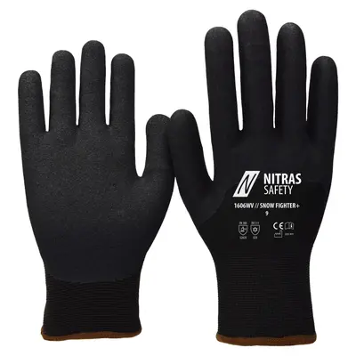 NITRAS SNOW FIGHTER+, Winterhandschuhe, schwarz, EN 388, EN 511 (1606WV)