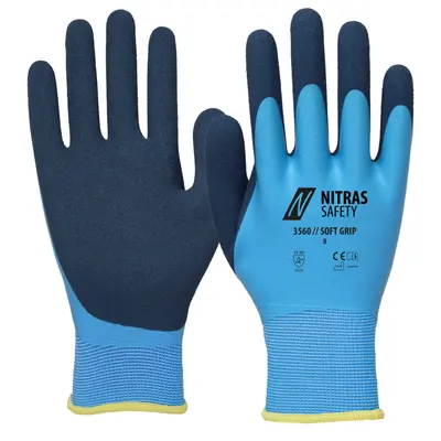 NITRAS SOFT GRIP, Montagehandschuhe, hellblau / dunkelblau, EN 388 (3560)
