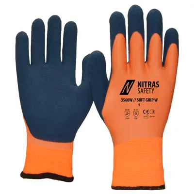 NITRAS SOFT GRIP W, Winterhandschuhe, orange / dunkelblau, EN 388, EN 511 (3560W)