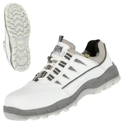 NITRAS SPORT STEP WH, Sicherheitshalbschuhe, weiß, EN ISO 20345, EN 61340-4-3, DGUV Regel 112-191 (7305)