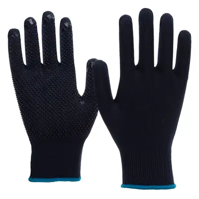 NITRAS Strickhandschuhe m. PVC-Noppen blau (6101)