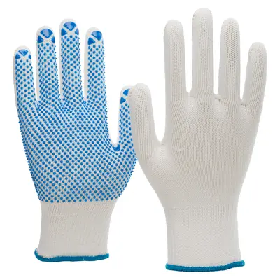 NITRAS Strickhandschuhe, Nylon / Baumwolle, weiß / blau, EN 388 (6100)