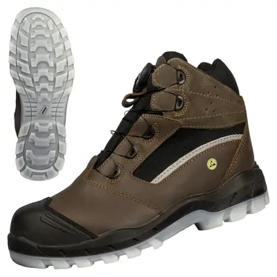 NITRAS TOUGH STEP MID FIT, S7S CI FO SR Sicherheitsstiefel, halbhoch, braun / schwarz, EN ISO 20345, EN IEC 61340-4-3, DGUV Regel 112-191 (7308)