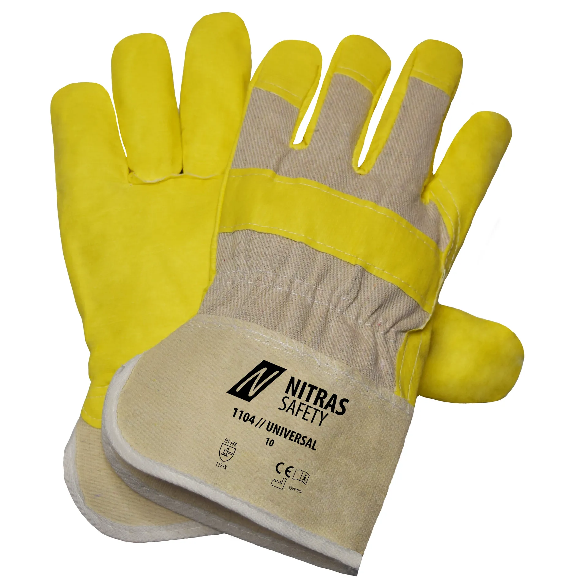 NITRAS UNIVERSAL, Kunstlederhandschuhe, naturfarben / gelb, EN 388 (1104)
