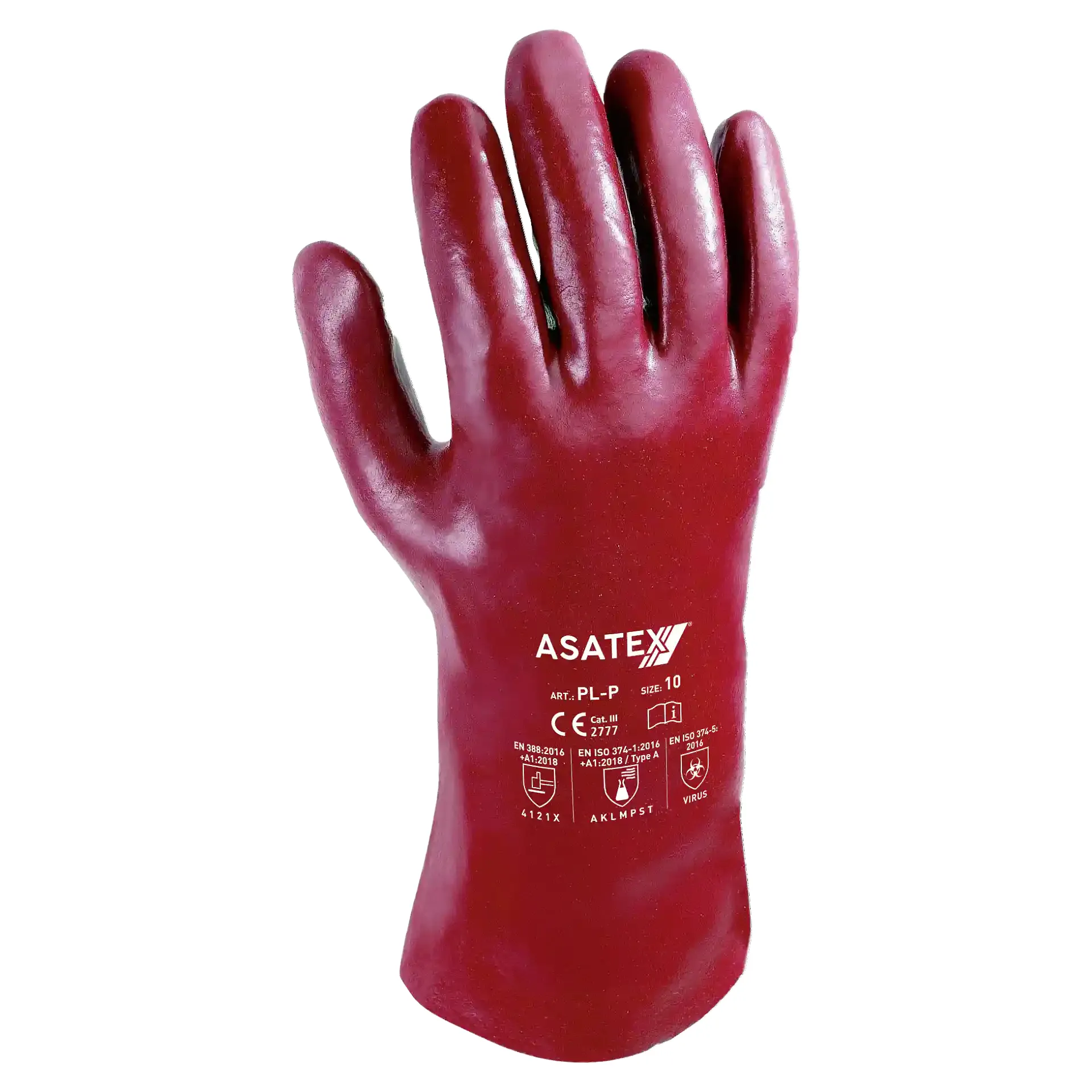 Asatex PVC-Handschuh PL-P rot