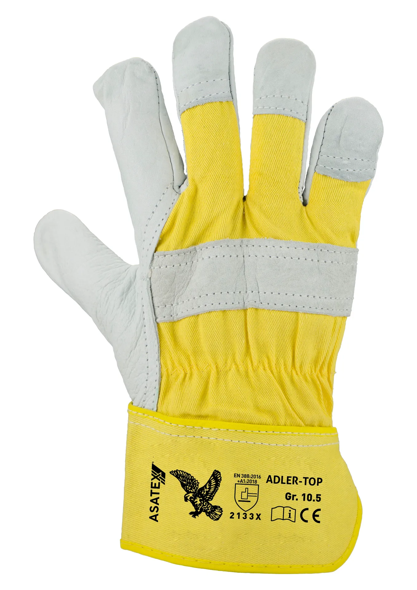Asatex Rindnarbenleder-Handschuh ADLER-TOP gelb