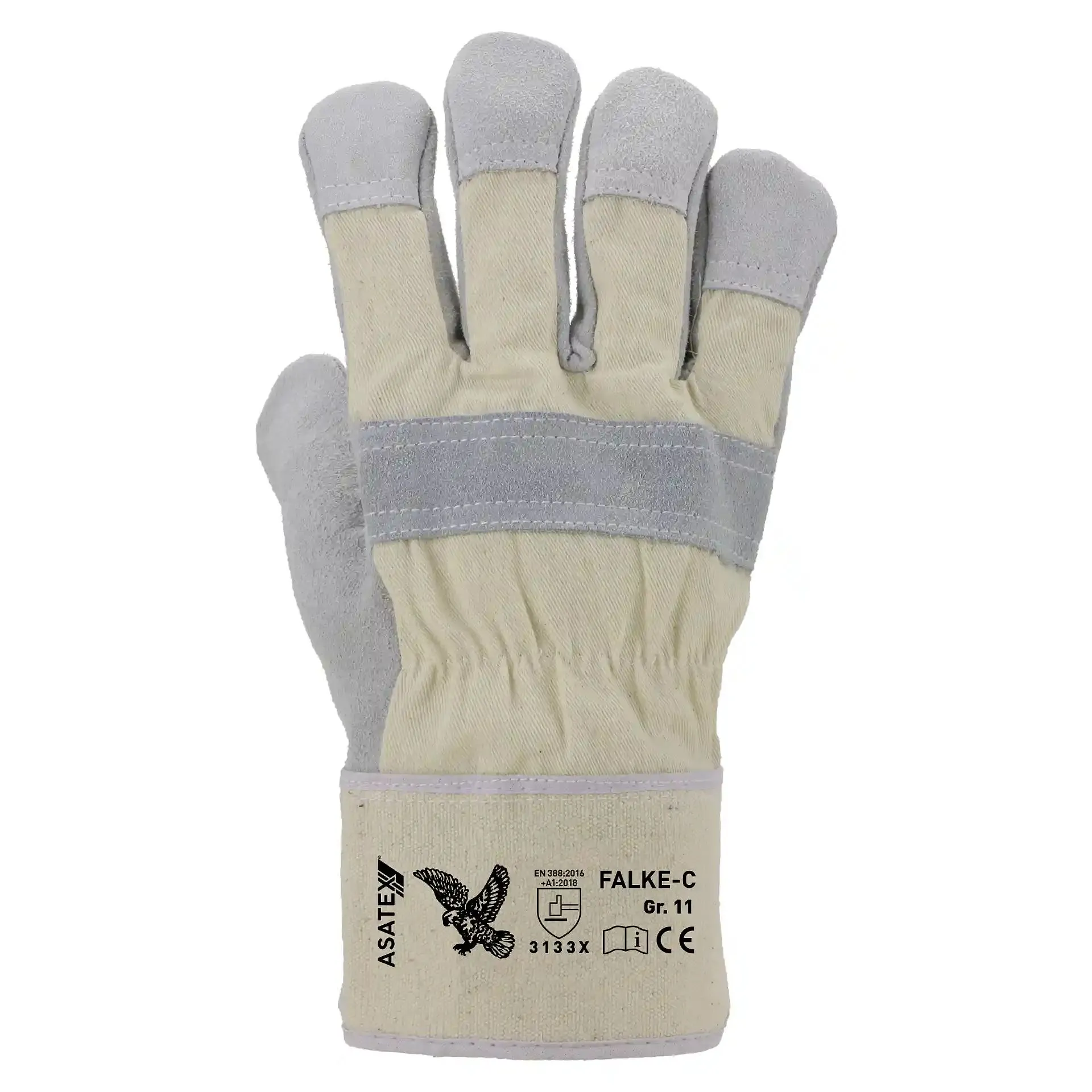 Asatex Rindspaltleder-Handschuh FALKE-C natur