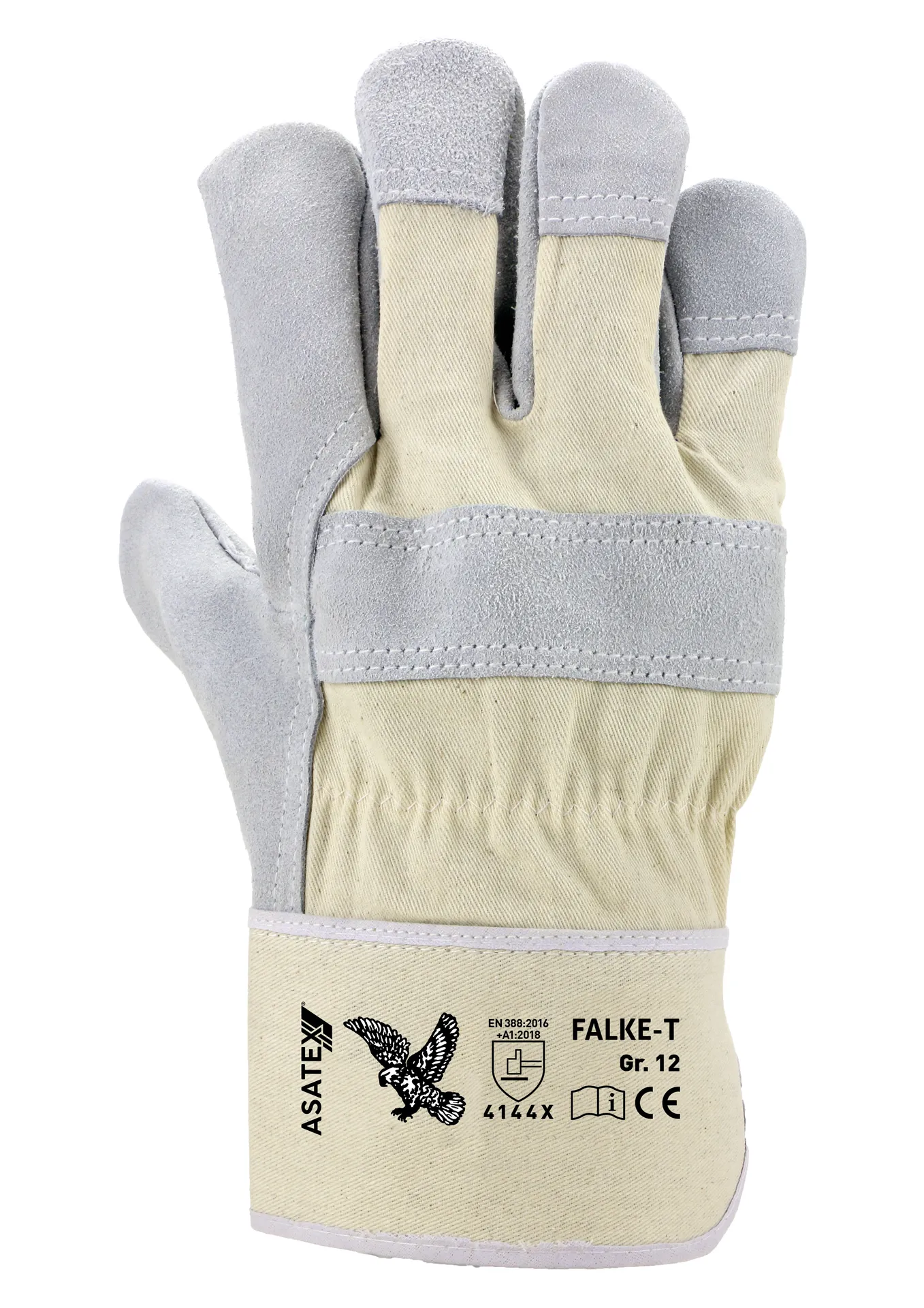Asatex Rindspaltleder-Handschuh FALKE-T12 natur