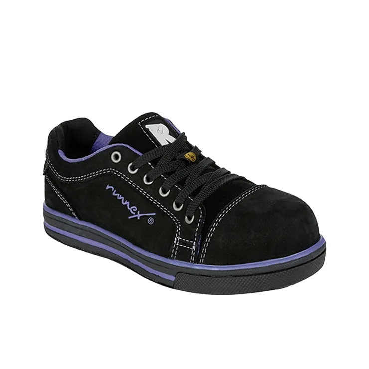 RUNNEX S3-Damen-ESD-Sicherheitshalbschuhe GirlStar Schwarz/Violett (5380)