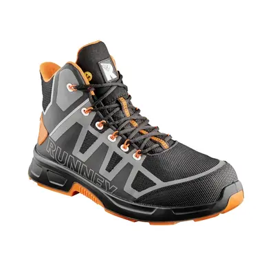 RUNNEX S3S ESD-Sicherheitsschnürstiefel ActionStar Schwarz/Grau/Orange (5353)