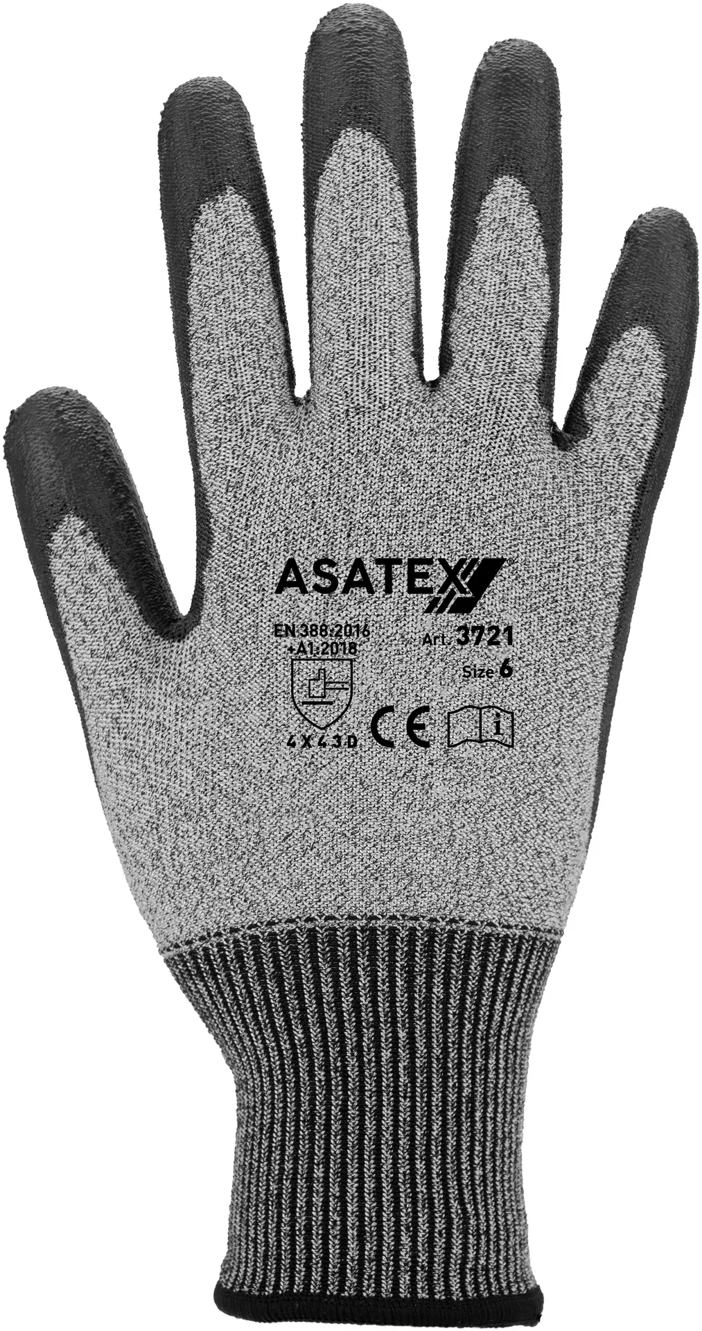 Asatex Schnittschutzhandschuh 3721 grau