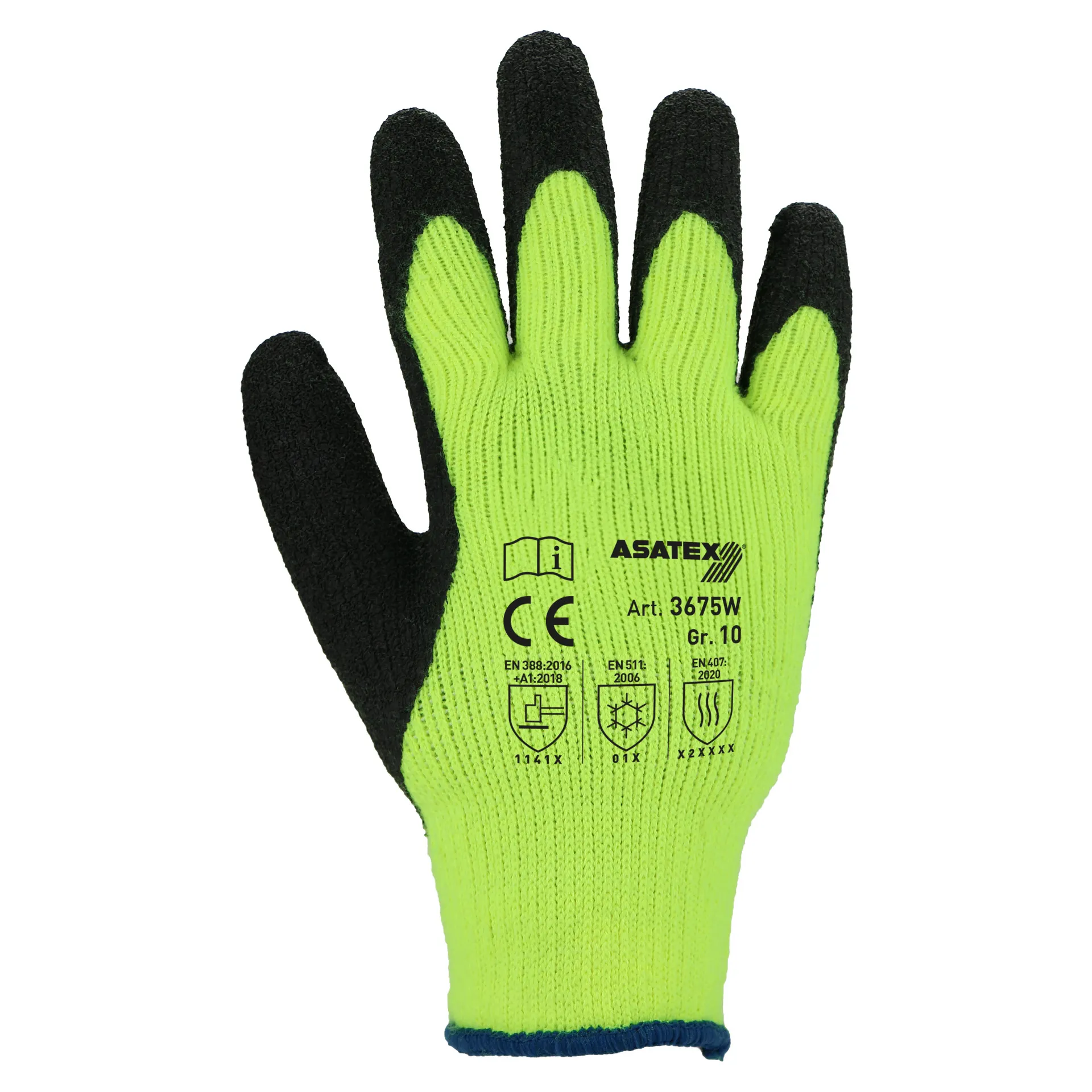 Asatex Strick-Winter-Handschuh 3675W gelb/schwarz