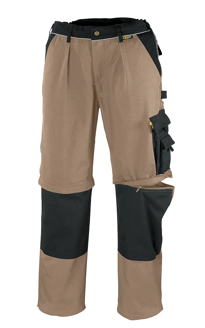 teXXor Canvas (320 g/m²) 2-in-1 Bundhose TOBAGO Khaki/Schwarz (8350)