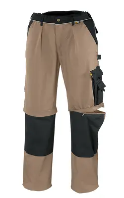 teXXor Canvas (320 g/m²) 2-in-1 Bundhose TOBAGO Khaki/Schwarz (8350)
