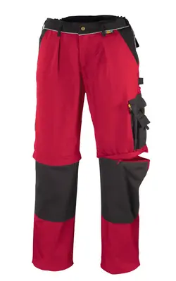 teXXor Canvas (320 g/m²) 2-in-1 Bundhose TOBAGO Rot/Schwarz (8353)