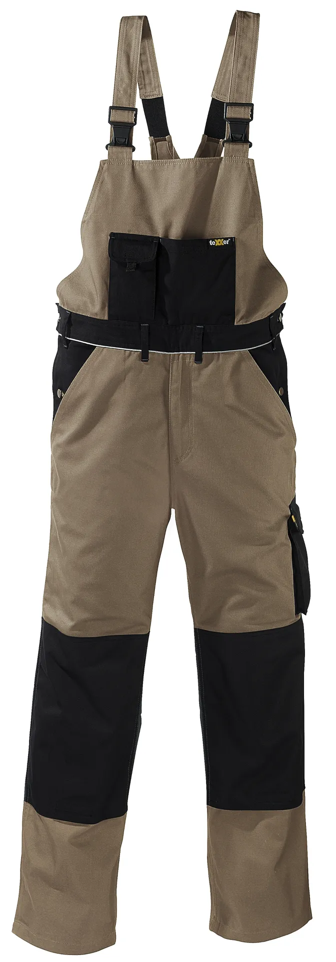 teXXor Canvas (320 g/m²) Latzhose AMAZONAS Khaki/Schwarz (8330)