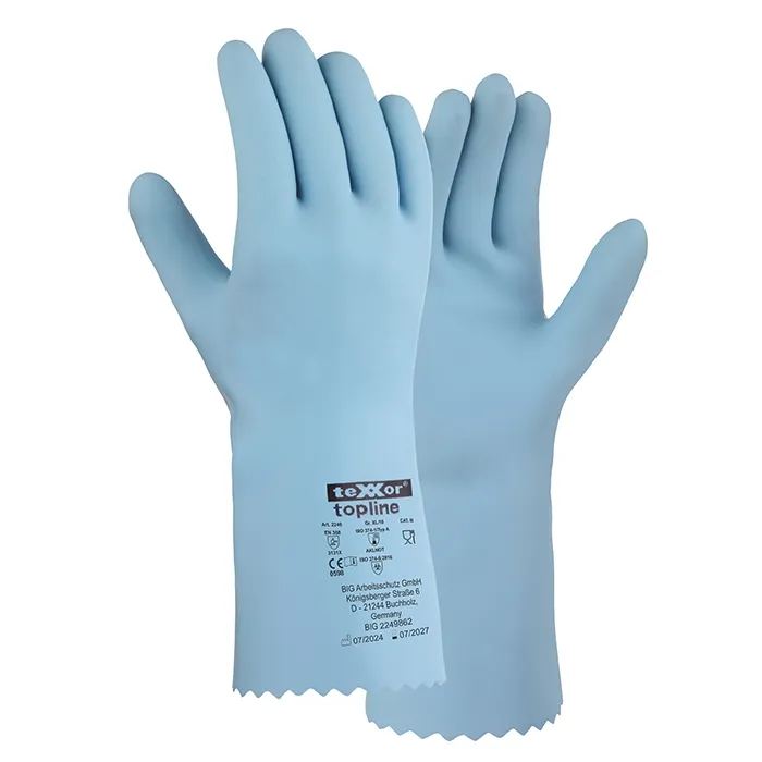 teXXor Chemikalienschutz-Handschuhe NATURLATEX Hellblau (2240)