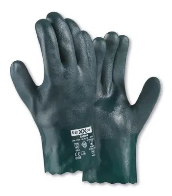 teXXor Chemikalienschutz-Handschuhe PVC GRÜN Grün (2140)