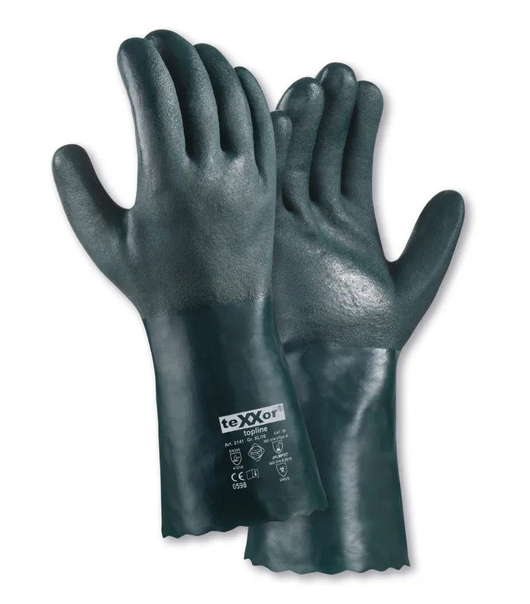 teXXor Chemikalienschutz-Handschuhe PVC GRÜN Grün (2141)