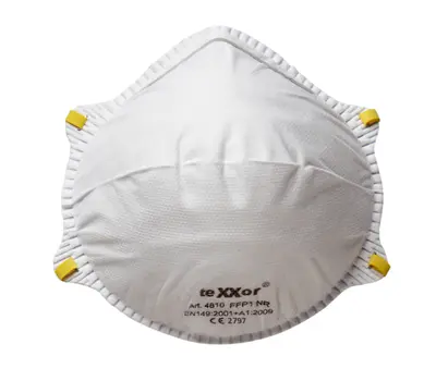 teXXor Feinstaubmaske FFP1 >>NR<< D mit Nasenbügel Weiß (4810)