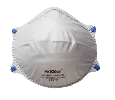 teXXor Feinstaubmaske FFP2 >>NR<< D mit Nasenbügel Weiß (4820)