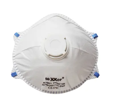 teXXor Feinstaubmaske FFP2/V >>NR<< D mit Nasenbügel Weiß (4821)