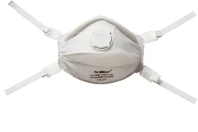 teXXor Feinstaubmaske FFP3/V >>NR<< D mit Nasenbügel Weiß (4831)