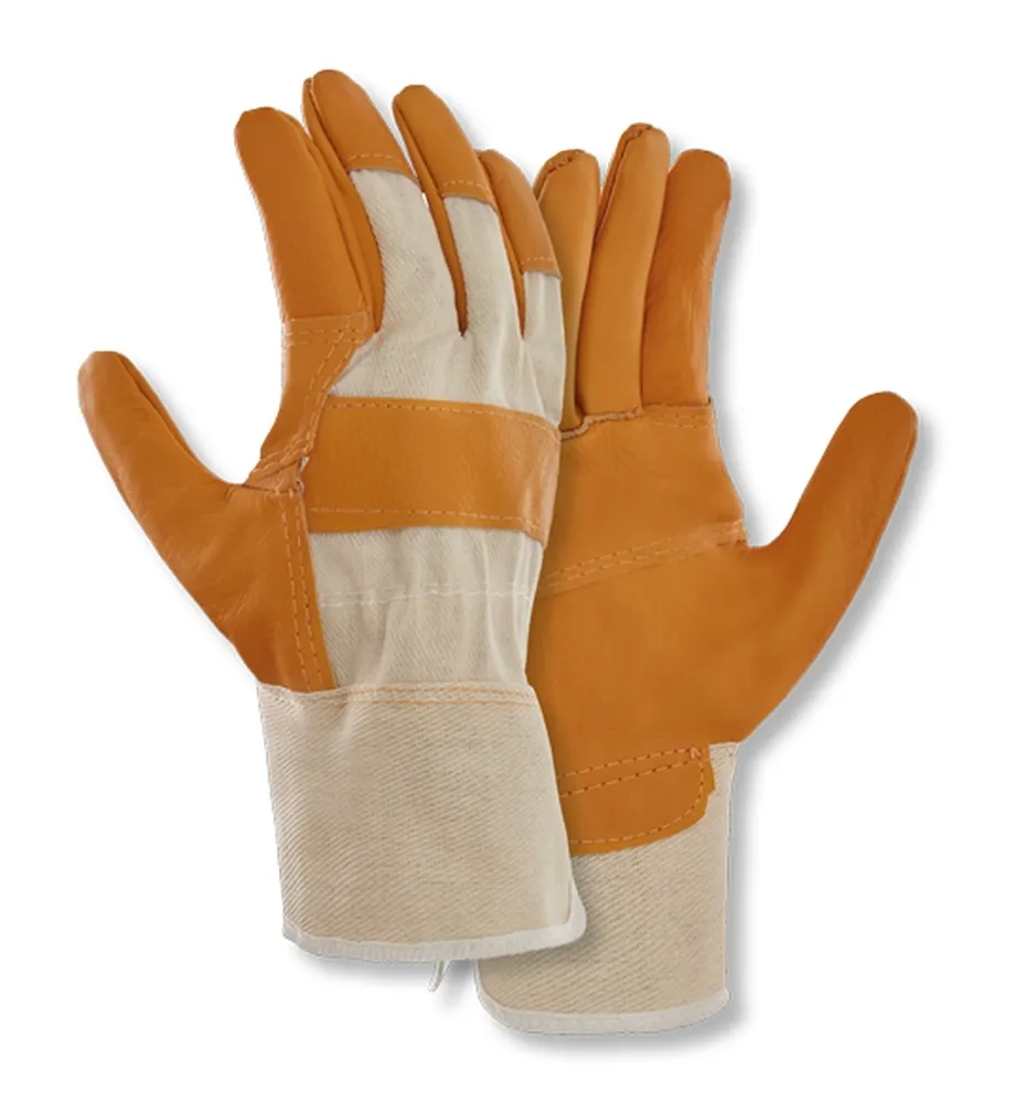 teXXor Möbelleder-Handschuhe HELLES LEDER Leder Hell, Drell Weiß (1165)
