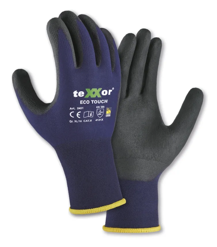 teXXor Nylon-Strickhandschuhe ECO TOUCH Dunkelblau/Schwarz (2451)
