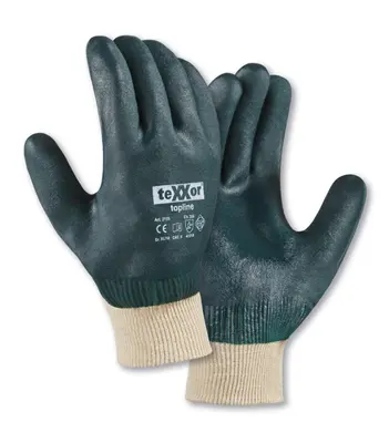 teXXor PVC-Handschuhe GRÜN MIT STRICKBUND Grün (2155)
