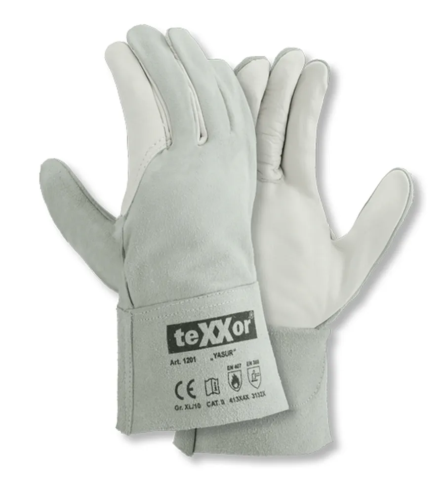 teXXor Rindvoll-/Spaltleder Handschuhe YASUR Natur (1201)