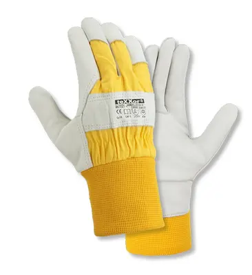 teXXor Rindvollleder-Winterbauhandschuhe HIMALAYA II Leder natur/Drell Gelb (1121)