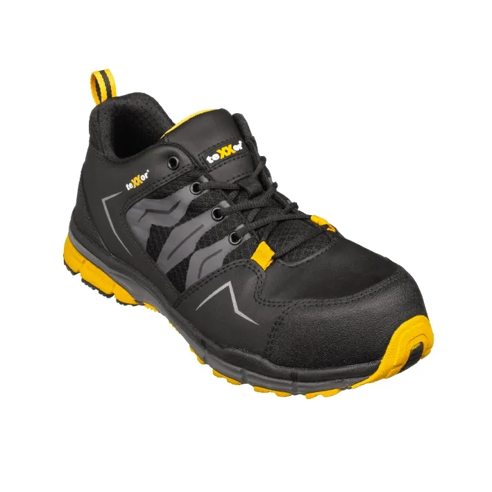 teXXor S1P-Sicherheitshalbschuhe BREST Schwarz/Grau/Gelb (6118)