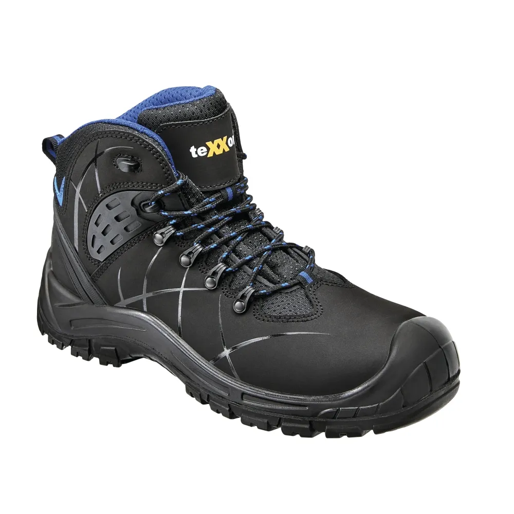 teXXor S3-Sicherheitsschnürstiefel Tours Schwarz/Blau (6326)
