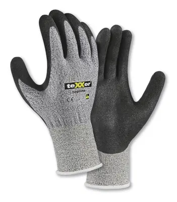 teXXor Schnittschutz-Handschuhe NITRIL E Grau meliert/Schwarz (2429)