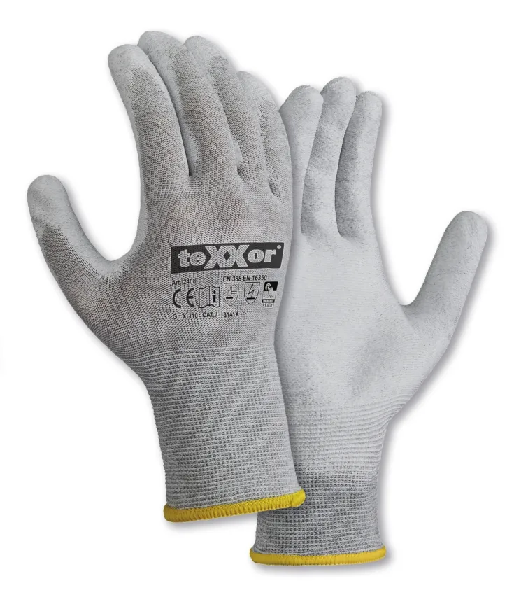 teXXor Strickhandschuhe ESD 2 Grau/Weiß (2408)