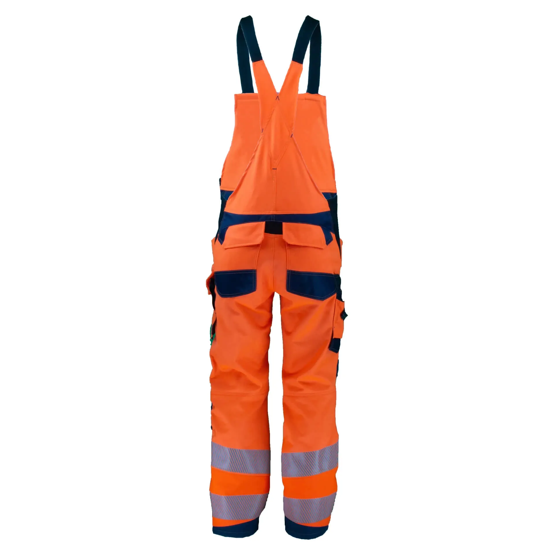 Asatex Warnschutz Latzhose 4182LH leuchtorange/dunkelblau