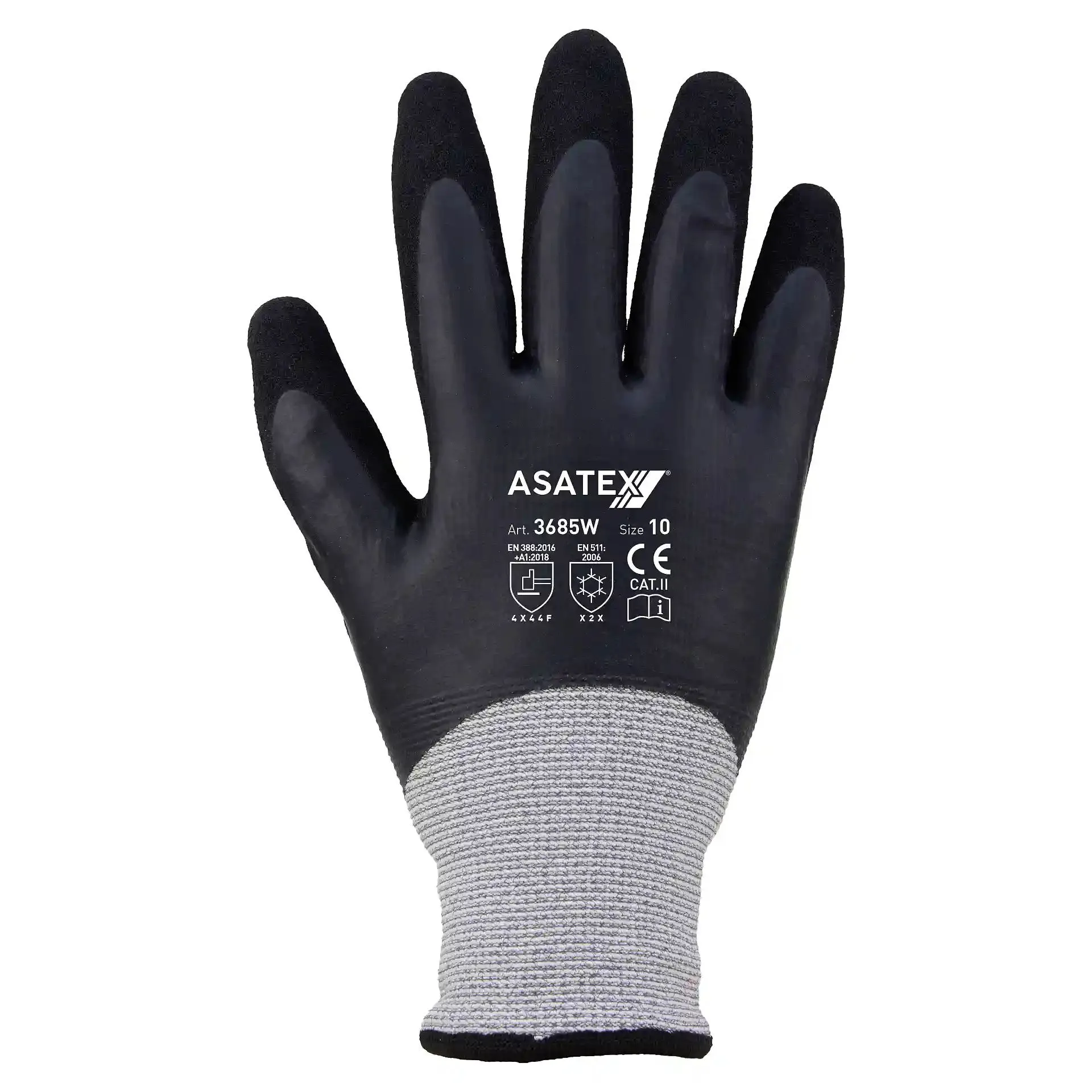 Asatex Winter Schnittschutzhandschuh 3685W grau/schwarz